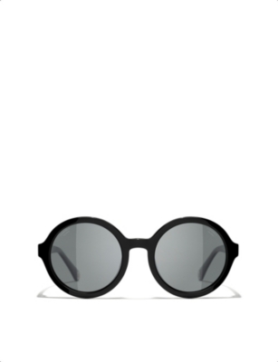 Pre-owned Chanel Womens Brown Round-frame Sunglasses