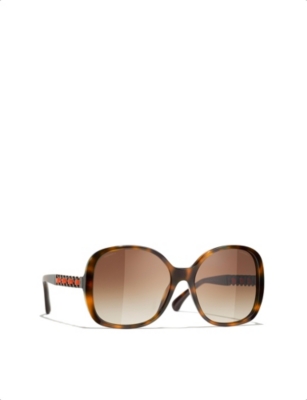 Pre-owned Chanel Womens Pink Square-frame Sunglasses