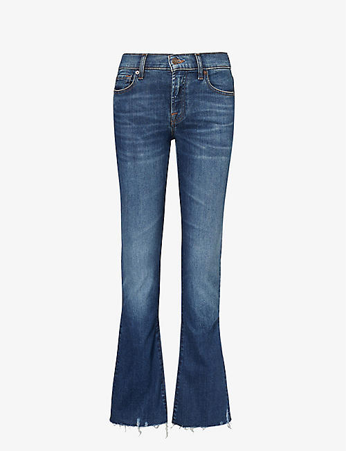 7 FOR ALL MANKIND: Bootcut flared low-rise stretch-denim jeans