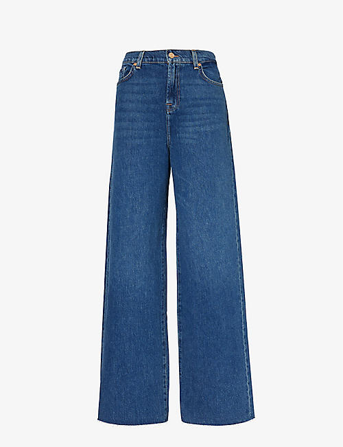 7 FOR ALL MANKIND: Scout wide-leg high-rise stretch-denim jeans