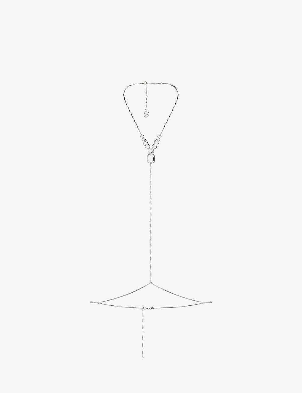 Swarovski Womens Crystal X Skims Y-shape Stainless-steel Body Chain