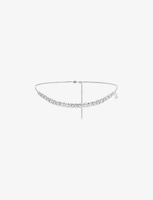SWAROVSKI: Swarovski x SKIMS crystal-embellished stainless-steel belly chain