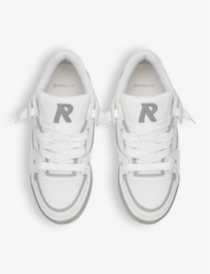 Shop Represent Men's White/oth Studio Panelled Leather Mid-top Trainers