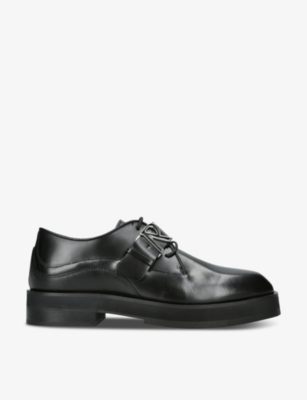 REPRESENT REPRESENT MEN'S BLACK BUCKLE-EMBELLISHED LEATHER DERBY SHOES