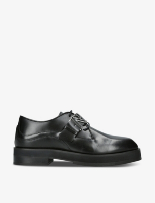 REPRESENT Buckle embellished leather Derby shoes Selfridges