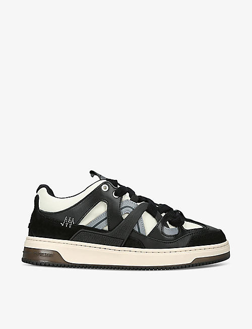 REPRESENT: Bully contrast-panel leather low-top trainers