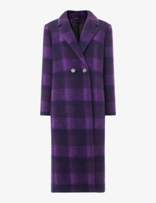 Whistles Camila Wool Blend Coat In Purple
