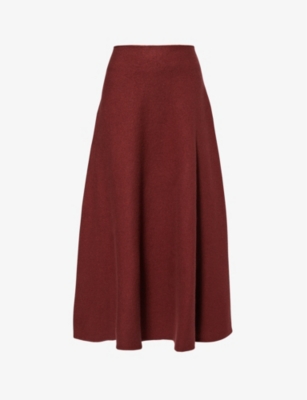 JIL SANDER: Asymmetric mid-rise wool midi skirt