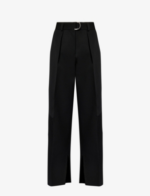 JIL SANDER: Split-hem straight-leg high-rise wool trousers