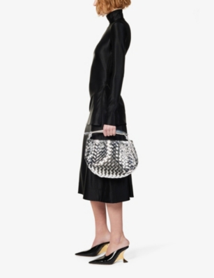 Shop Jil Sander Women's Black Turtleneck Slim-fit Stretch-woven Mini Dress