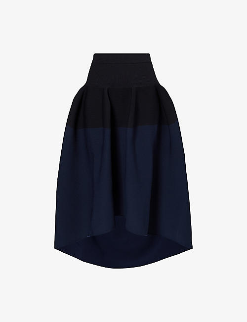 CFCL: Pottery mid-rise recycled-polyester midi skirt
