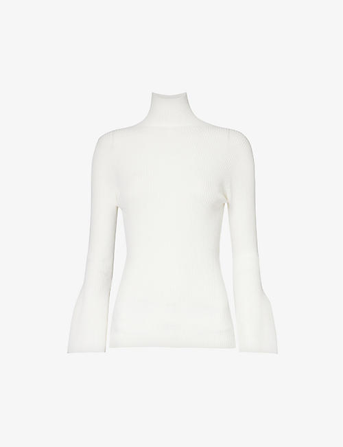 CFCL: High-neck flared-sleeve knitted top