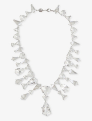 SWAROVSKI: Mesmera rhodium plated sterling silver necklace