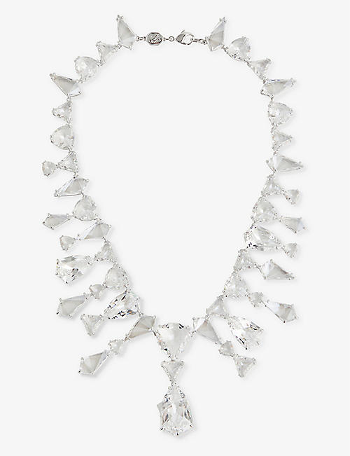 SWAROVSKI: Mesmera rhodium plated sterling silver necklace