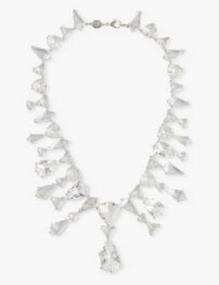 Swarovski Womens Crystal Mesmera Rhodium Plated Sterling Silver Necklace