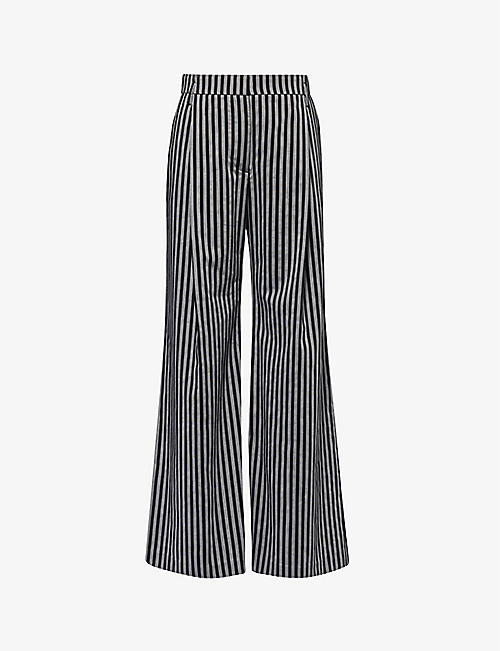 CAMILLA AND MARC: Cassius striped wide-leg mid-rise cotton trousers