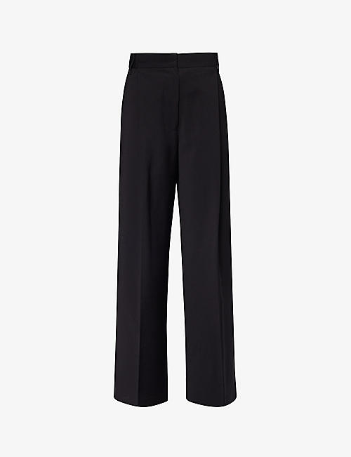 CAMILLA AND MARC: Caius pleated wide-leg mid-rise stretch-woven trousers