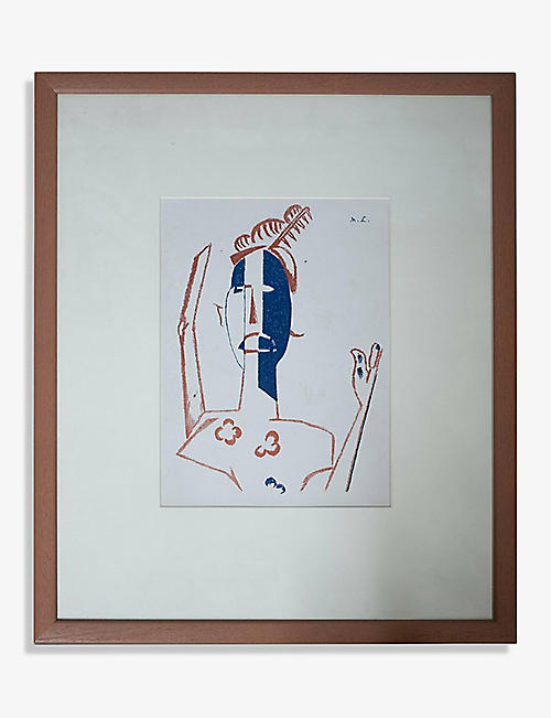 VINTERIOR: Pre-loved The Target abstract-portrait lithograph print 51cm x 47cm