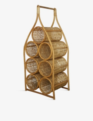 VINTERIOR: Pre-loved 1970s bamboo and rattan wine rack 60cm