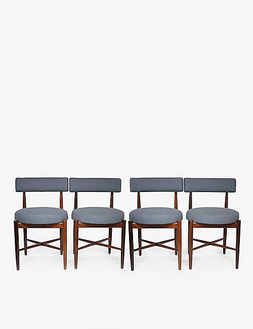 VINTERIOR: 中古 60 年代软垫餐椅四件装