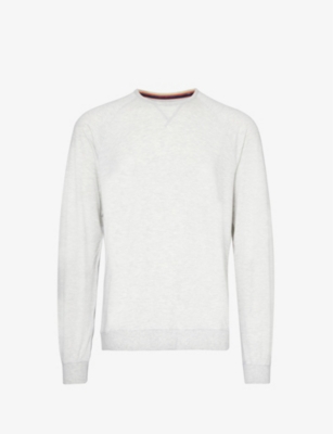 Paul Smith Mens White Brand-patch Stretch-jersey Sweatshirt