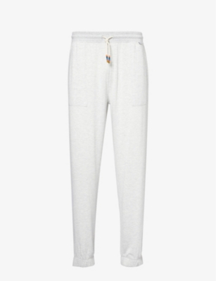 Paul Smith Mens White Drawstring-waistband Tapered-leg Regular-fit Stretch-jersey Jogging Bottoms
