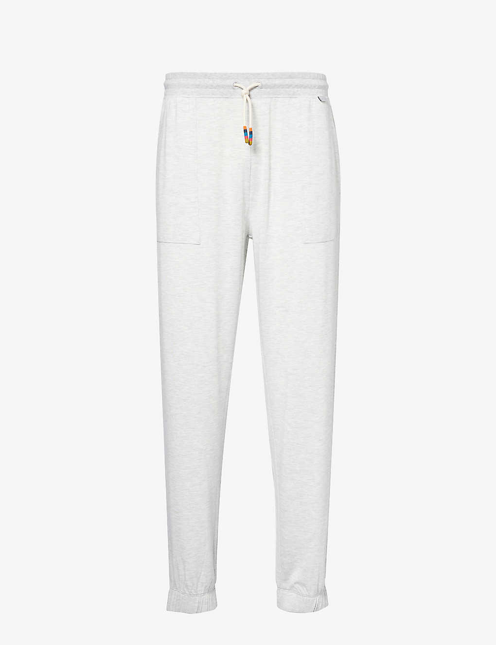 Paul Smith Mens White Drawstring-waistband Tapered-leg Regular-fit Stretch-jersey Jogging Bottoms