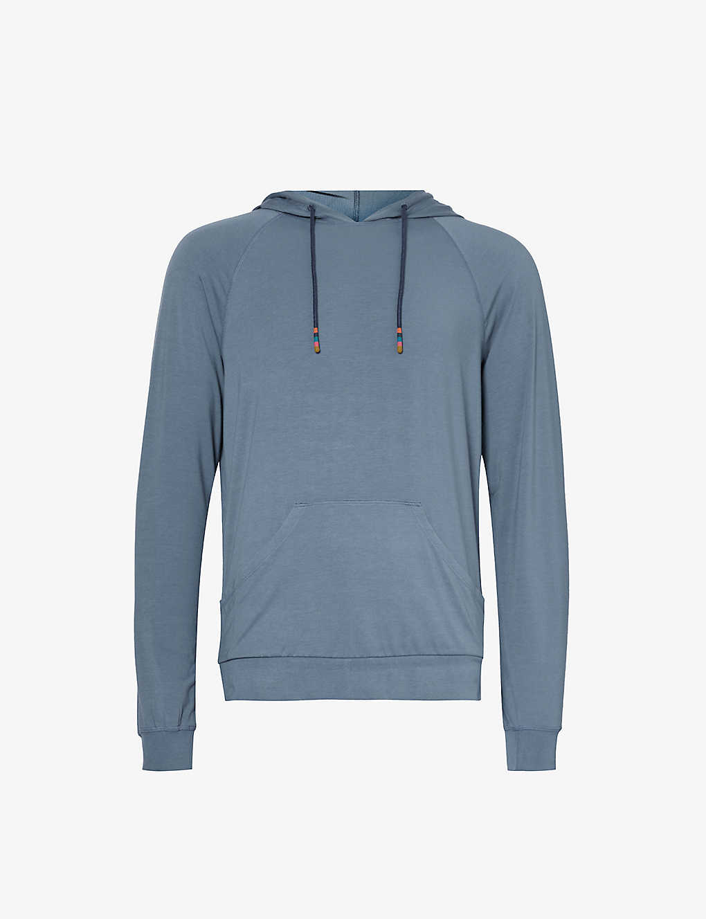 Paul Smith Mens Blue Raglan-sleeve Relaxed-fit Stretch-jersey Hoody