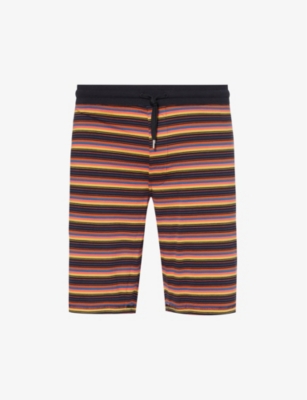 PAUL SMITH ANDY STRIPED STRETCH-COTTON SHORTS