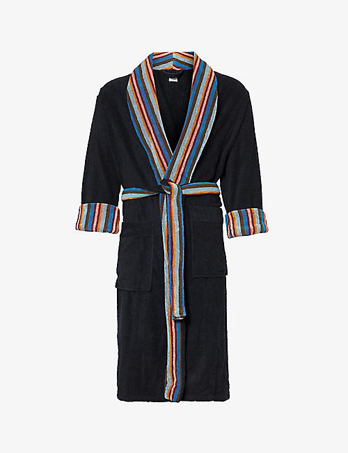 PAUL SMITH: Signature stripe cotton-towelling dressing gown