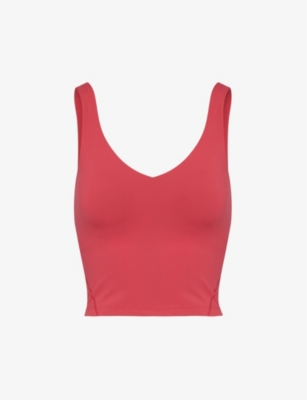 Lululemon Womens Vintage Rose Align Cropped Stretch-woven Top