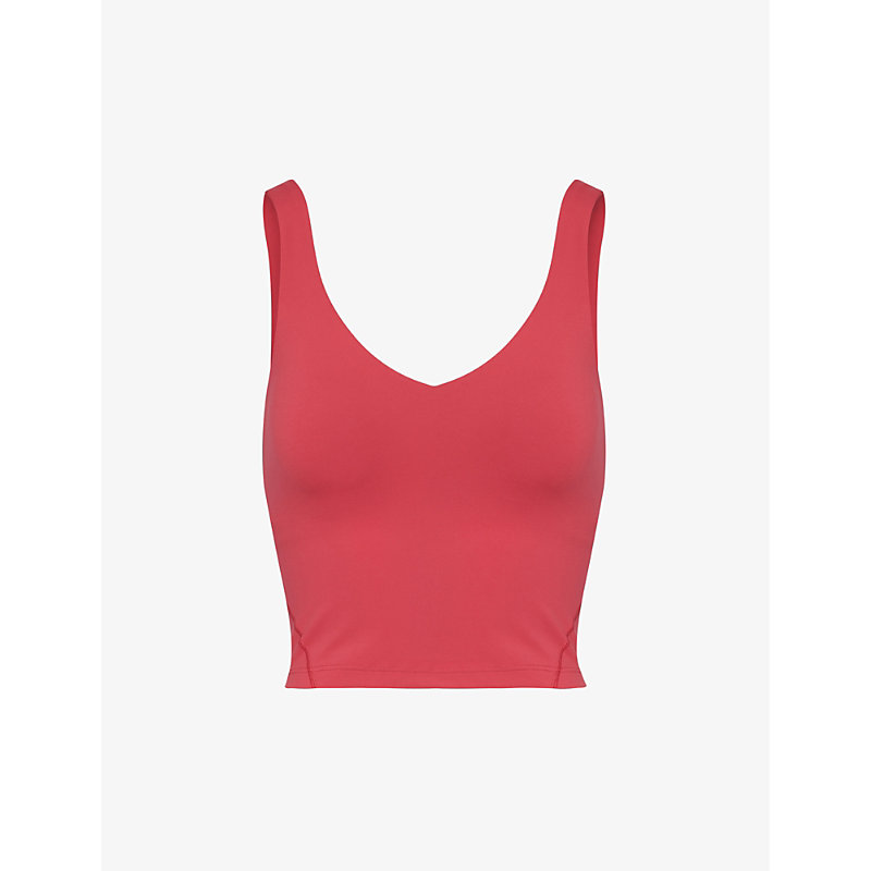 Lululemon Womens Vintage Rose Align Cropped Stretch-woven Top