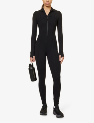 Shop Lululemon Women's Black Define Exposed-seams Stretch-woven Jumpsuit