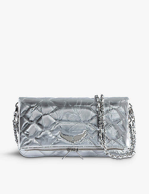 ZADIG&VOLTAIRE: Rock logo-charm quilted leather clutch bag