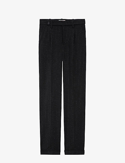 ZADIG&VOLTAIRE: Pura high-rise pinstripe stretch-woven trousers