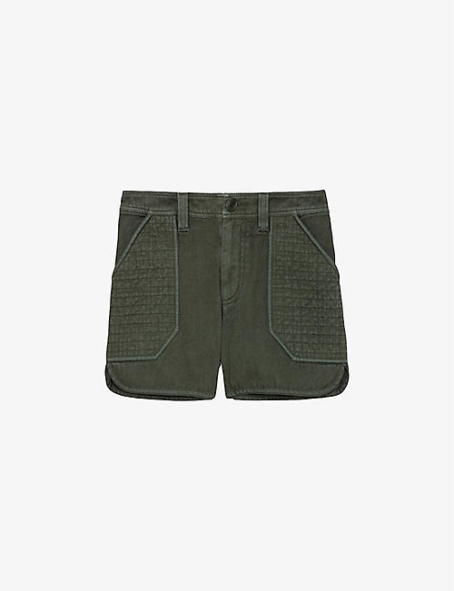 ZADIG&VOLTAIRE: Sei textured-pocket high-rise cotton shorts