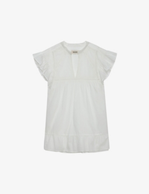 ZADIG&VOLTAIRE: Tiza frilled-sleeve satin blouse