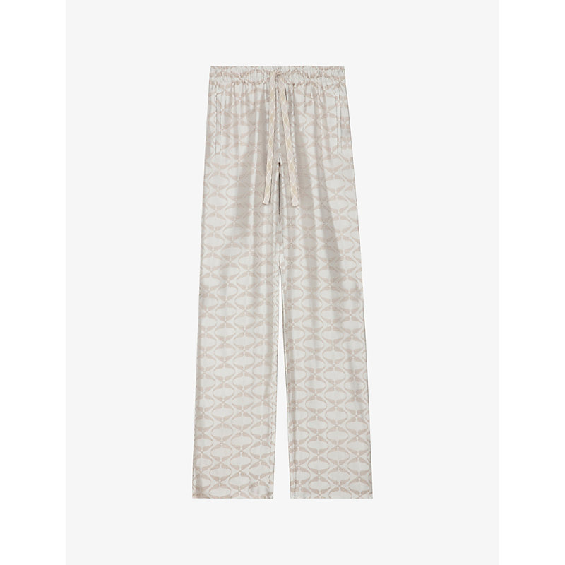 Shop Zadig & Voltaire Zadig&voltaire Women's Scout Pomy Drawstring-waist Jacquard Woven Trousers