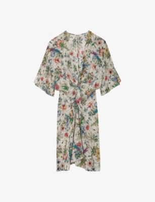 ZADIG&VOLTAIRE: Floral-print gathered silk mini dress