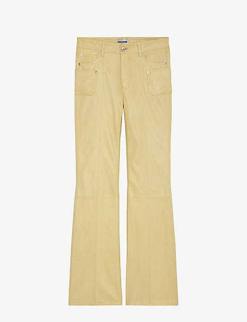 ZADIG&VOLTAIRE: Elvir high-rise flared-leg leather trousers