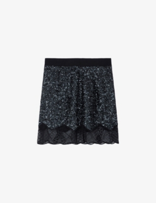 ZADIG&VOLTAIRE: Justicas sequin-embellished woven mini skirt