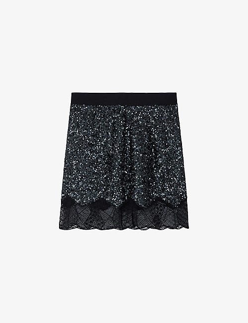 ZADIG&VOLTAIRE: Justicas sequin-embellished woven mini skirt