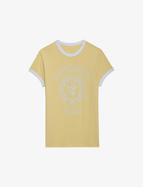ZADIG&VOLTAIRE: Walk graphic-print short-sleeve cotton-blend T-shirt