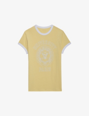 Zadig & Voltaire Zadig&voltaire Womens Shea Walk Graphic-print Short-sleeve Cotton-blend T-shirt