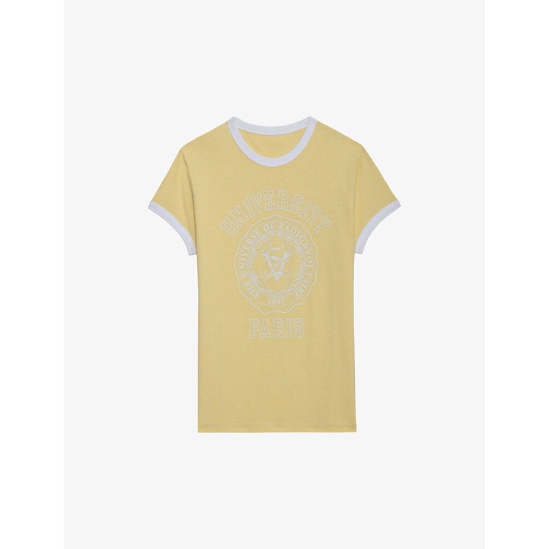 Zadig & Voltaire Zadig&voltaire Women's Shea Walk Graphic-print Short-sleeve Cotton-blend T-shirt