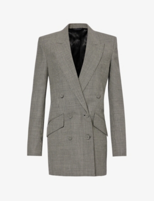Shop Givenchy Houndstooth-pattern Double-breasted Wool Jacket In Monochrome