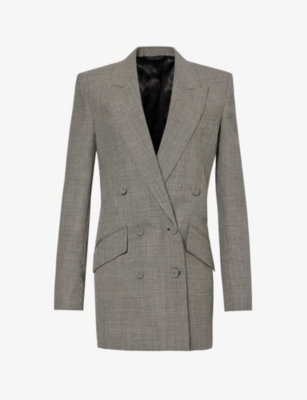 Givenchy Black And White Double Breast Wool Jacket In Monochrome