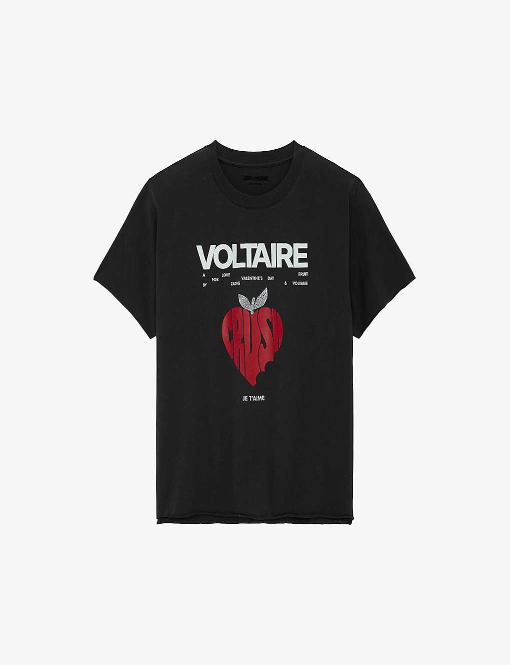 Shop Zadig & Voltaire Zadig&voltaire Womens Carbone Tommer Graphic-print Short-sleeve Cotton T-shirt