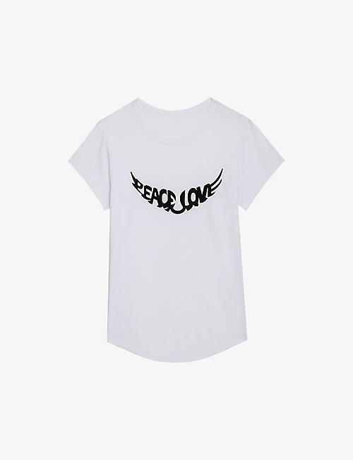 ZADIG&VOLTAIRE: 'Peace Love'-wings organic-cotton T-shirt