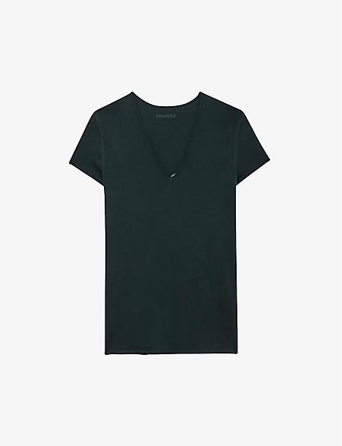 ZADIG&VOLTAIRE: Story V-neck graphic-print cotton T-shirt
